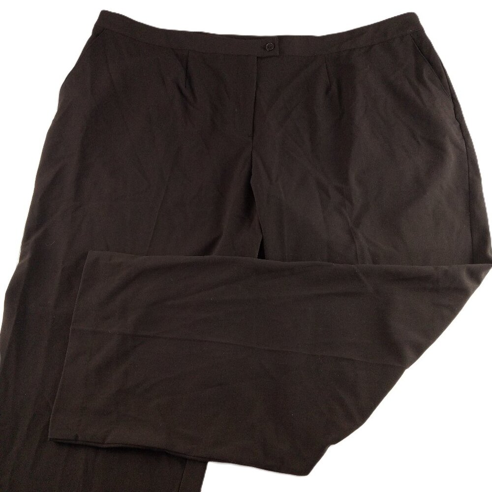 Catherines Women's Right Fit Curvy Dress Pants Size 24W Brown Straight Leg
